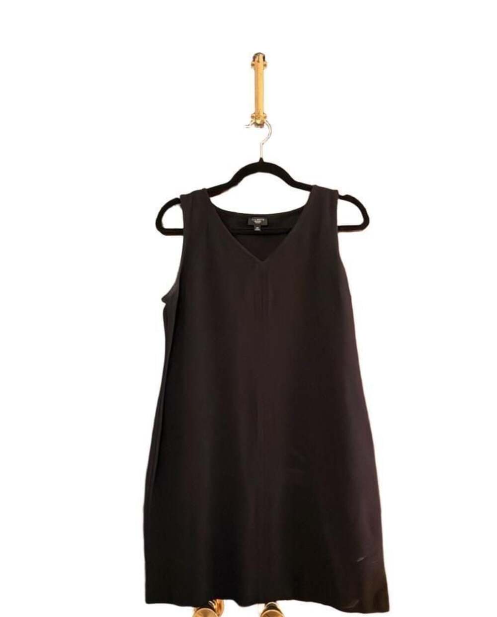 Talbots Women's Black Sleeveless V-Neck Shift Dress